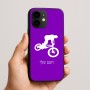 כיסוי בעיצוב אישי עם השם שלך לדגם - Apple iPhone 16e בעיצוב רוכב אופניים