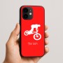 כיסוי בעיצוב אישי עם השם שלך לדגם - Apple iPhone 16e בעיצוב רוכב אופניים
