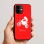 כיסוי בעיצוב אישי עם השם שלך לדגם - Apple iPhone 16e בעיצוב מוטוקרוס