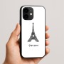 כיסוי בעיצוב אישי עם השם שלך לדגם - Apple iPhone 16e בעיצוב מגדל אייפל