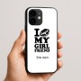 כיסוי בעיצוב אישי עם השם שלך לדגם - Apple iPhone 16e בעיצוב לנשק את החברה שלי