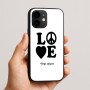כיסוי בעיצוב אישי עם השם שלך לדגם - Apple iPhone 16e בעיצוב אהבה