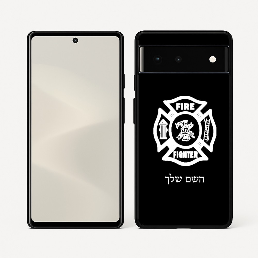 כיסוי בעיצוב אישי עם השם שלך לדגם - Google Pixel 6 5G בעיצוב כבאי - תגית