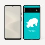 כיסוי בעיצוב אישי עם השם שלך לדגם - Google Pixel 6 5G בעיצוב קרנף