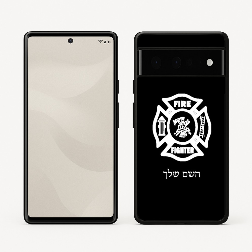 כיסוי בעיצוב אישי עם השם שלך לדגם - Google Pixel 6 Pro 5G בעיצוב כבאי - תגית