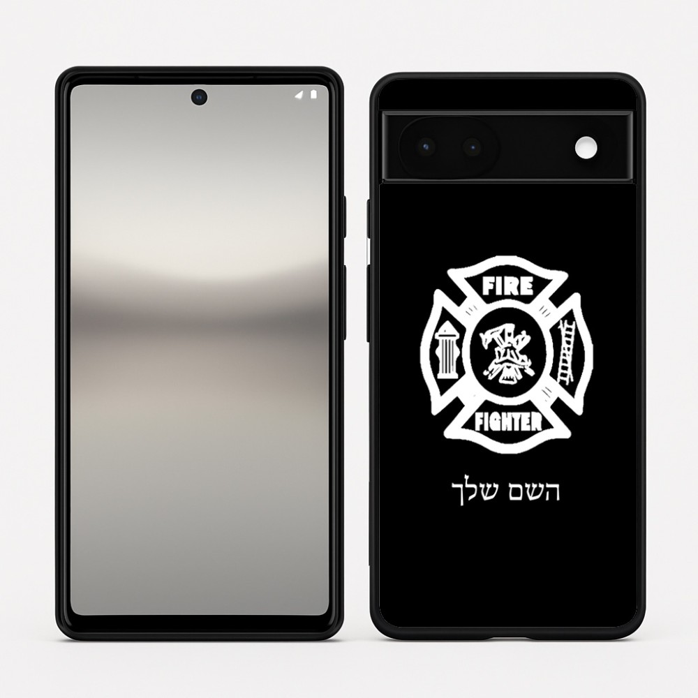כיסוי בעיצוב אישי עם השם שלך לדגם - Google Pixel 6a 5G בעיצוב כבאי - תגית