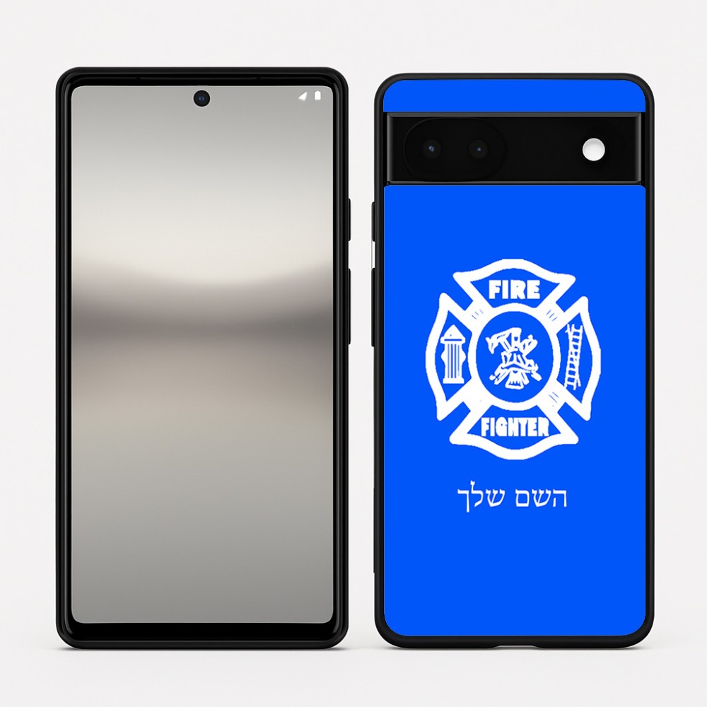 כיסוי בעיצוב אישי עם השם שלך לדגם - Google Pixel 6a 5G בעיצוב כבאי - תגית
