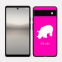 כיסוי בעיצוב אישי עם השם שלך לדגם - Google Pixel 6a 5G בעיצוב קרנף