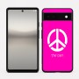כיסוי בעיצוב אישי עם השם שלך לדגם - Google Pixel 6a 5G בעיצוב סמל השלום