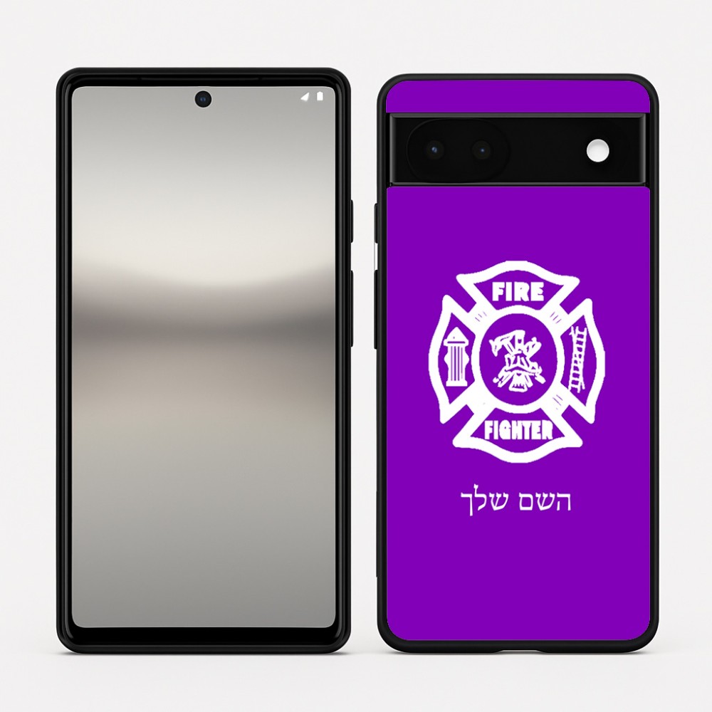 כיסוי בעיצוב אישי עם השם שלך לדגם - Google Pixel 6a 5G בעיצוב כבאי - תגית
