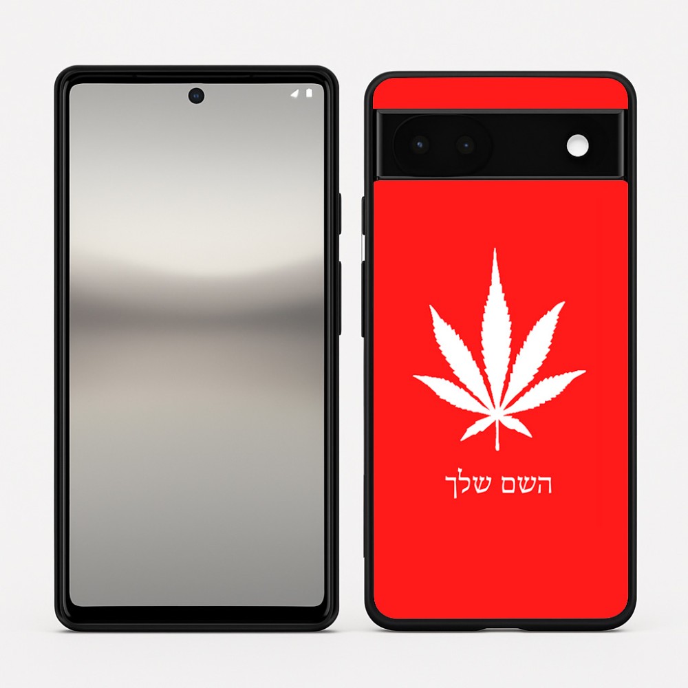 כיסוי בעיצוב אישי עם השם שלך לדגם - Google Pixel 6a 5G בעיצוב עלה מריחואנה - גראס