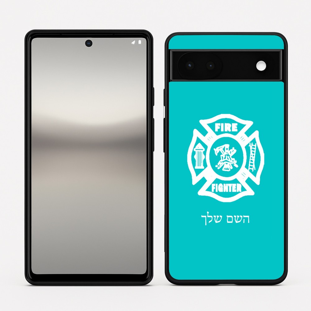 כיסוי בעיצוב אישי עם השם שלך לדגם - Google Pixel 6a 5G בעיצוב כבאי - תגית