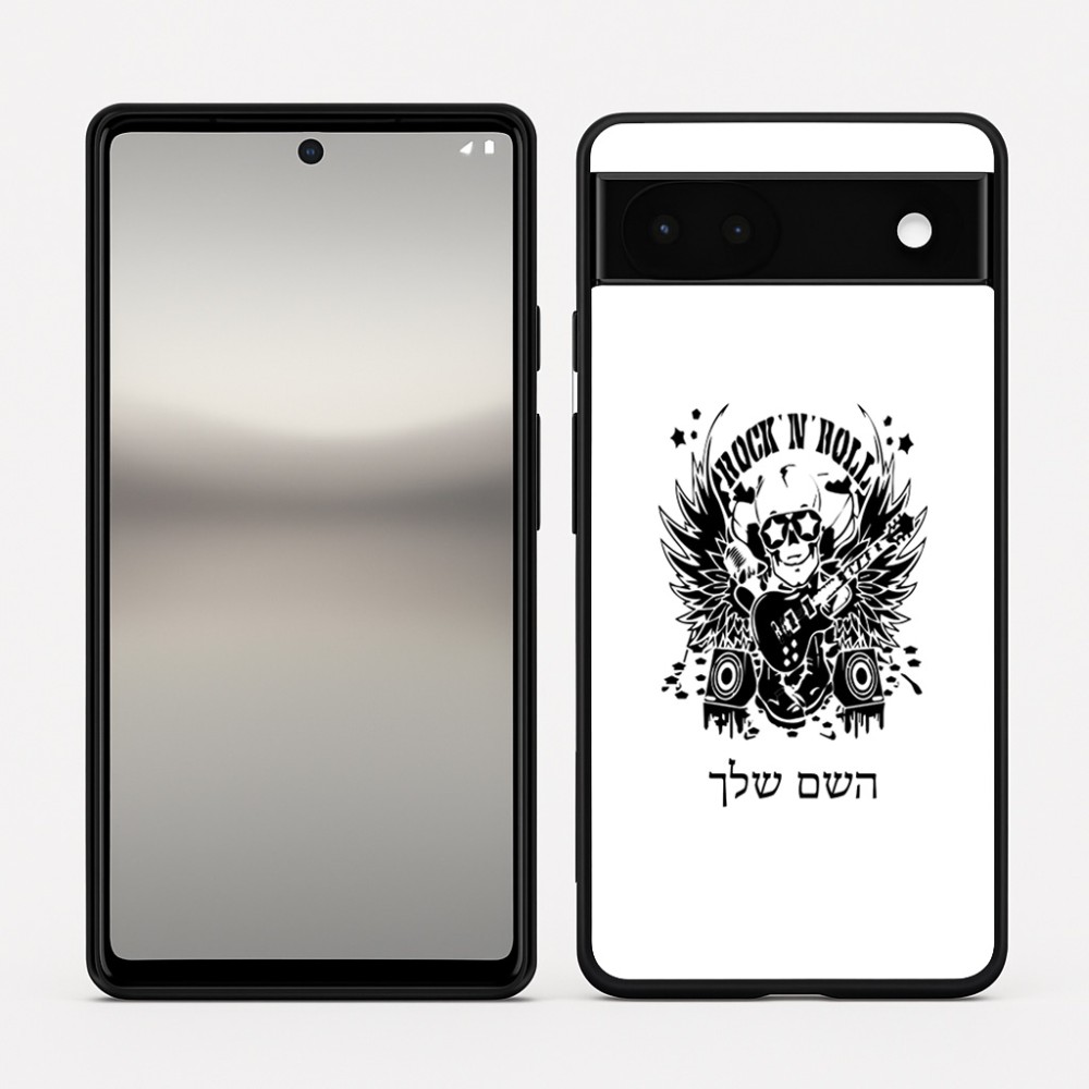 כיסוי בעיצוב אישי עם השם שלך לדגם - Google Pixel 6a 5G בעיצוב רוקנרול