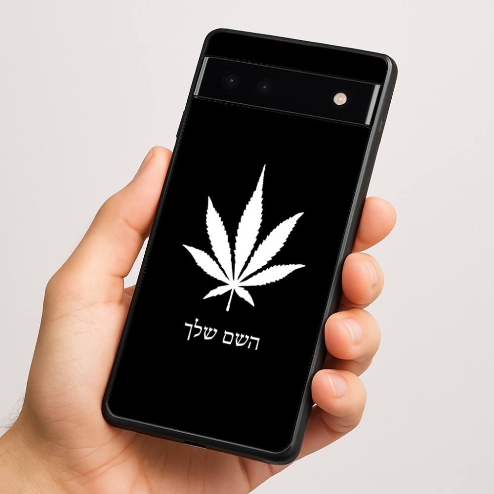 כיסוי בעיצוב אישי עם השם שלך לדגם - Google Pixel 6a 5G בעיצוב עלה מריחואנה - גראס