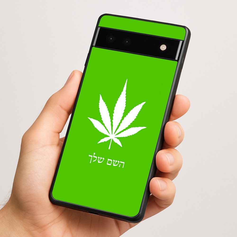 כיסוי בעיצוב אישי עם השם שלך לדגם - Google Pixel 6a 5G בעיצוב עלה מריחואנה - גראס