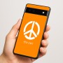 כיסוי בעיצוב אישי עם השם שלך לדגם - Google Pixel 6a 5G בעיצוב סמל השלום