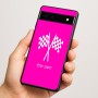 כיסוי בעיצוב אישי עם השם שלך לדגם - Google Pixel 6a 5G בעיצוב דגל המירוץ