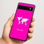 כיסוי בעיצוב אישי עם השם שלך לדגם - Google Pixel 6a 5G בעיצוב מפת העולם