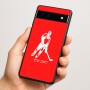 כיסוי בעיצוב אישי עם השם שלך לדגם - Google Pixel 6a 5G בעיצוב שחקן הוקי