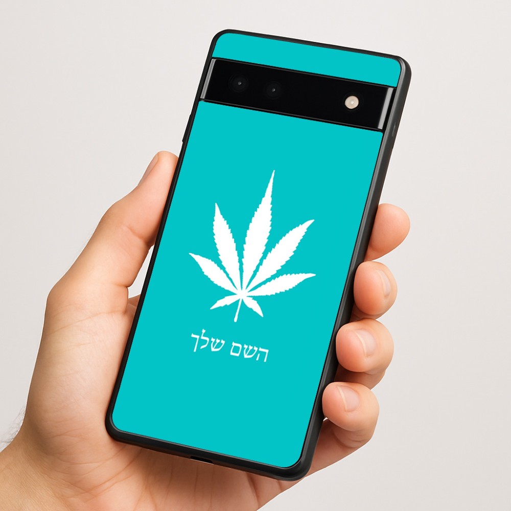 כיסוי בעיצוב אישי עם השם שלך לדגם - Google Pixel 6a 5G בעיצוב עלה מריחואנה - גראס