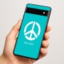 כיסוי בעיצוב אישי עם השם שלך לדגם - Google Pixel 6a 5G בעיצוב סמל השלום