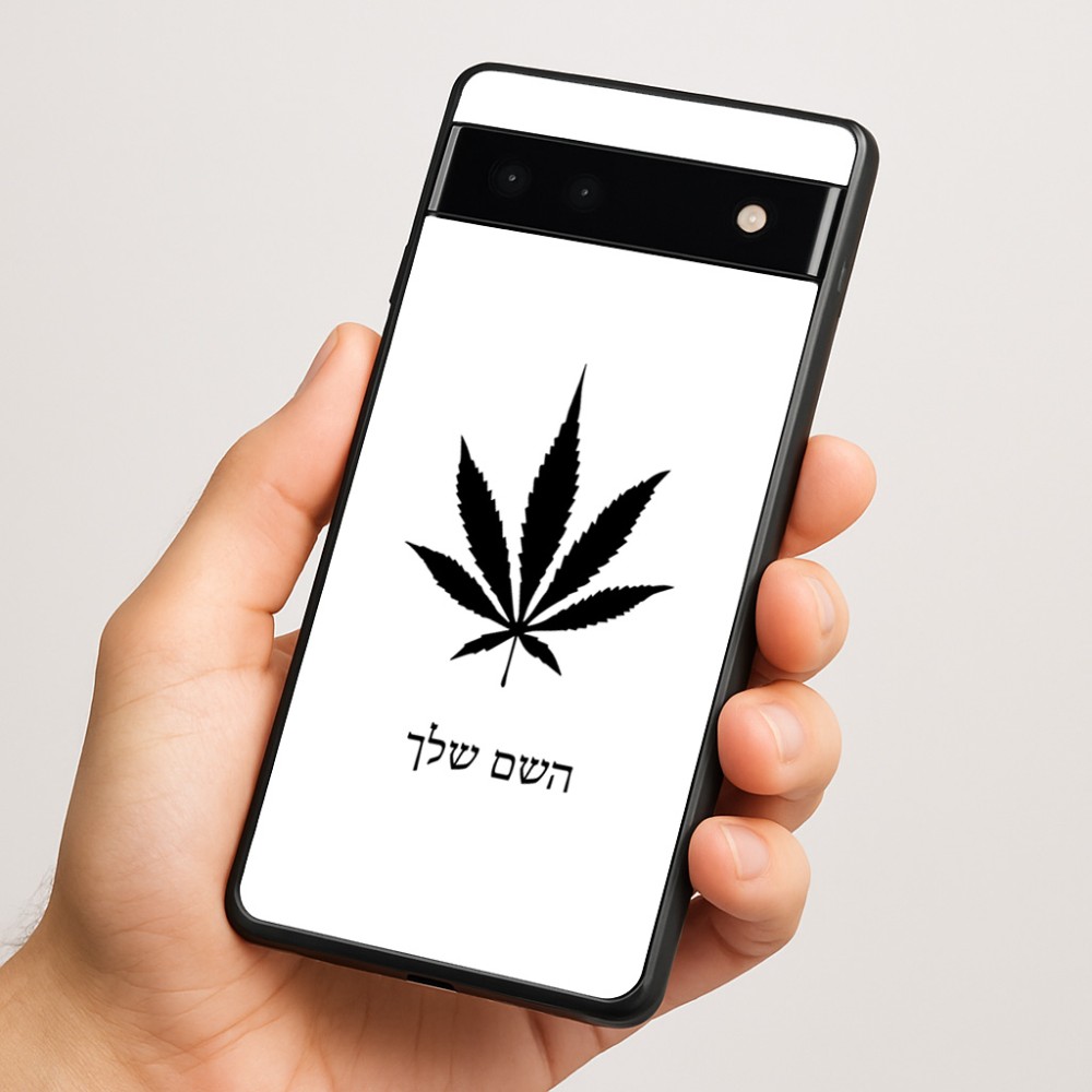 כיסוי בעיצוב אישי עם השם שלך לדגם - Google Pixel 6a 5G בעיצוב עלה מריחואנה - גראס