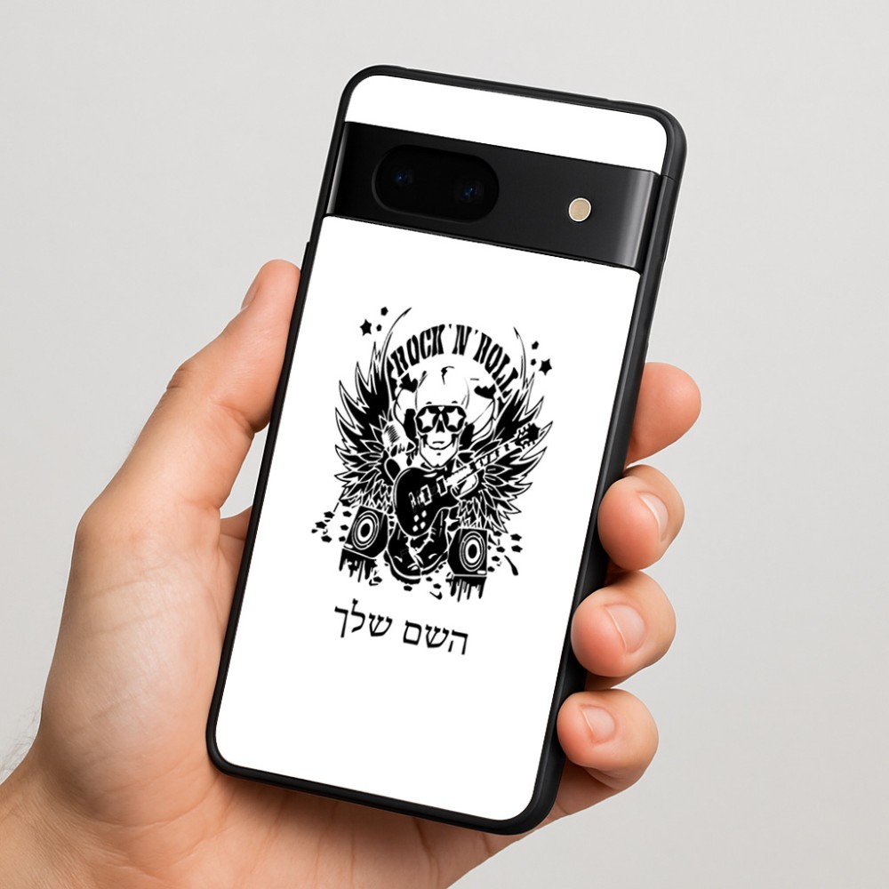 כיסוי בעיצוב אישי עם השם שלך לדגם - Google Pixel 7 5G בעיצוב רוקנרול