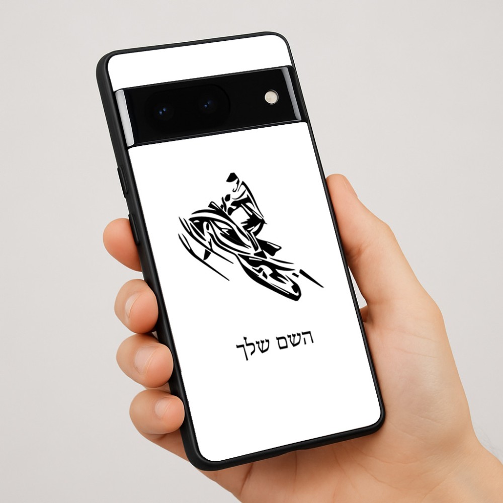 כיסוי בעיצוב אישי עם השם שלך לדגם - Google Pixel 7 Pro 5G בעיצוב אופנוע שלג