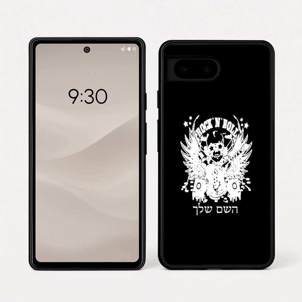כיסוי בעיצוב אישי עם השם שלך לדגם - Google Pixel 7a 5G בעיצוב רוקנרול