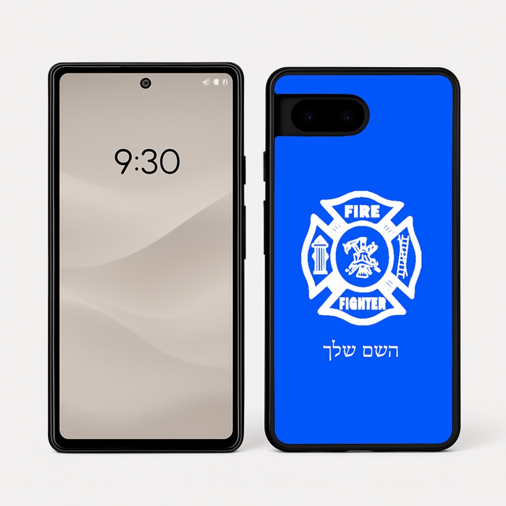 כיסוי בעיצוב אישי עם השם שלך לדגם - Google Pixel 7a 5G בעיצוב כבאי - תגית