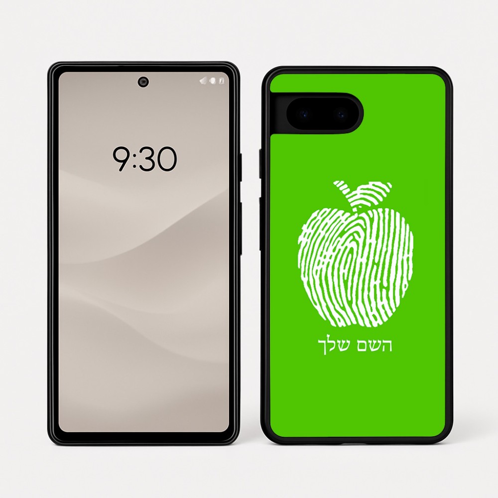 כיסוי בעיצוב אישי עם השם שלך לדגם - Google Pixel 7a 5G בעיצוב הדפס תפוח