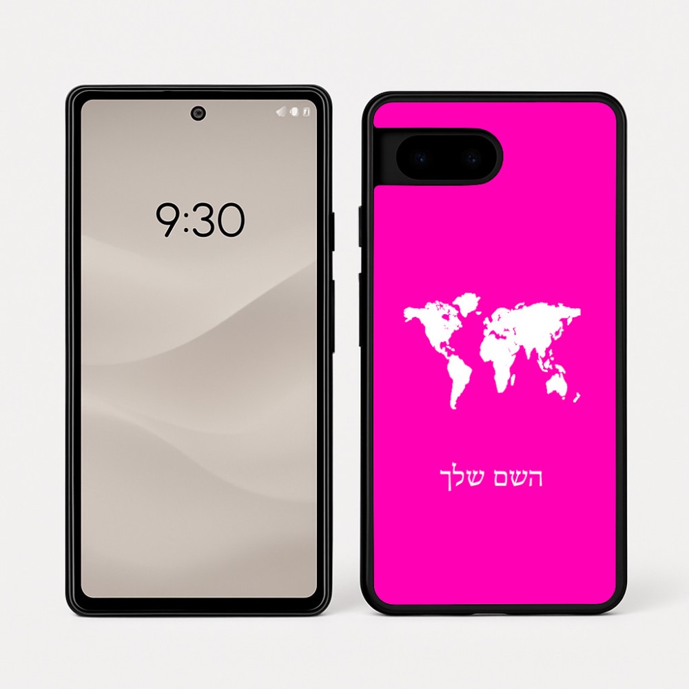 כיסוי בעיצוב אישי עם השם שלך לדגם - Google Pixel 7a 5G בעיצוב מפת העולם