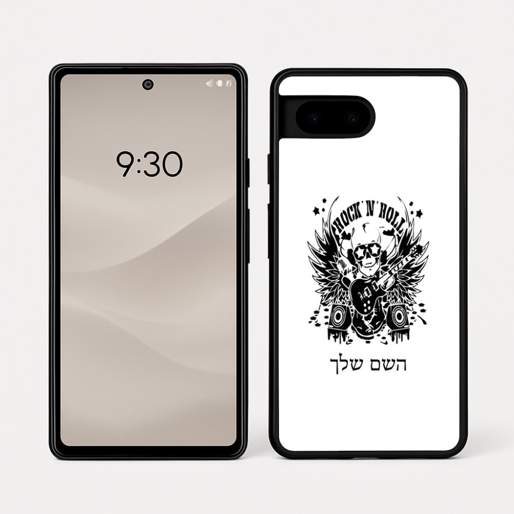 כיסוי בעיצוב אישי עם השם שלך לדגם - Google Pixel 7a 5G בעיצוב רוקנרול