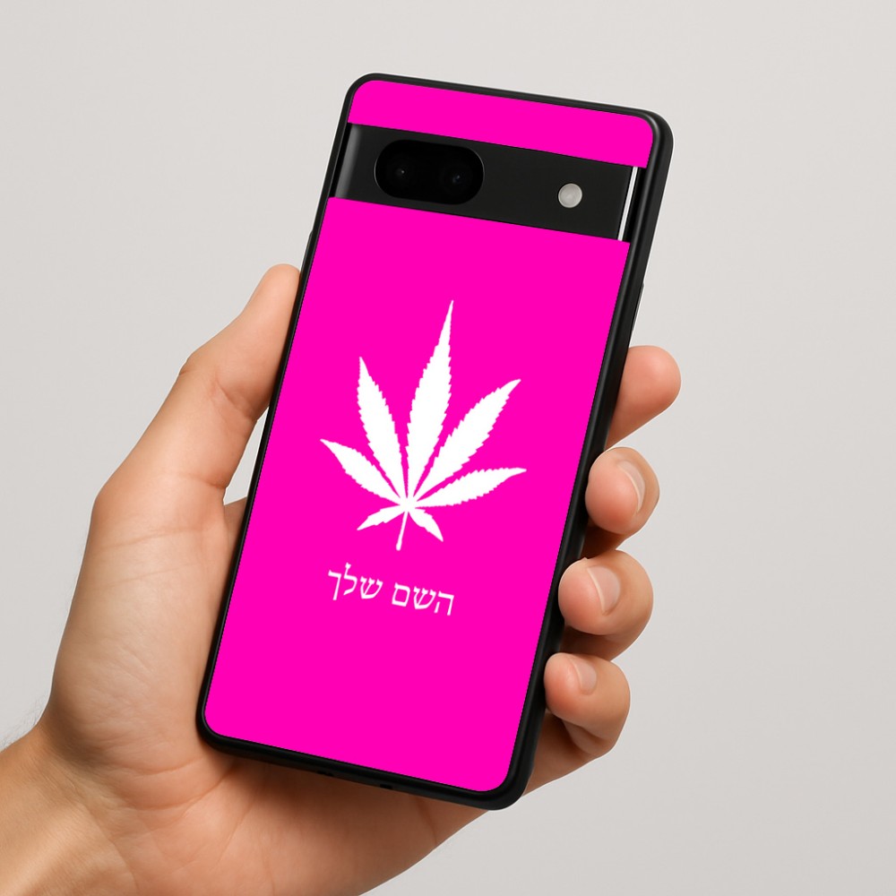 כיסוי בעיצוב אישי עם השם שלך לדגם - Google Pixel 7a 5G בעיצוב עלה מריחואנה - גראס
