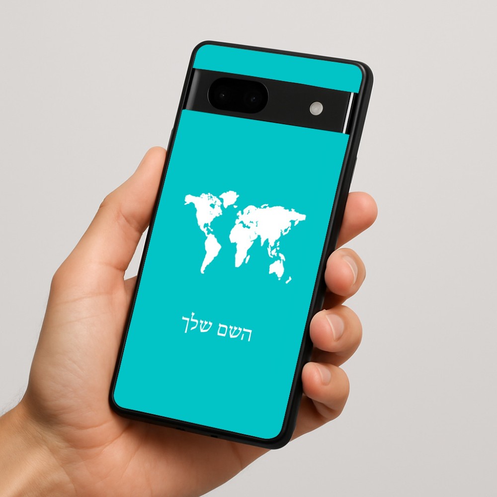 כיסוי בעיצוב אישי עם השם שלך לדגם - Google Pixel 7a 5G בעיצוב מפת העולם