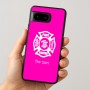 כיסוי בעיצוב אישי עם השם שלך לדגם - Google Pixel 8 5G בעיצוב כבאי - תגית