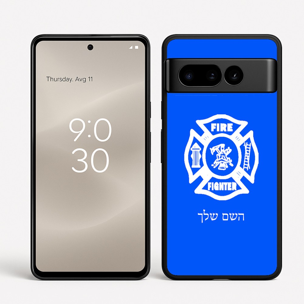 כיסוי בעיצוב אישי עם השם שלך לדגם - Google Pixel 8 Pro 5G בעיצוב כבאי - תגית