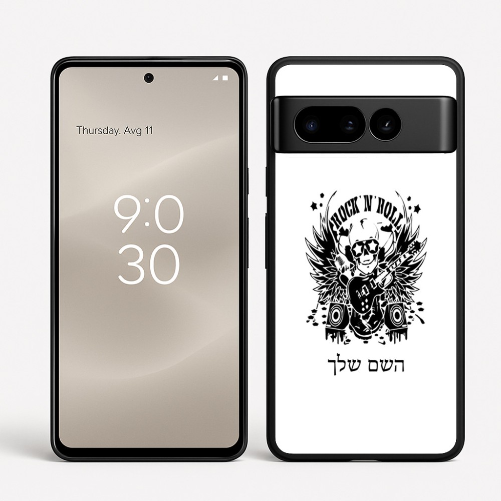 כיסוי בעיצוב אישי עם השם שלך לדגם - Google Pixel 8 Pro 5G בעיצוב רוקנרול