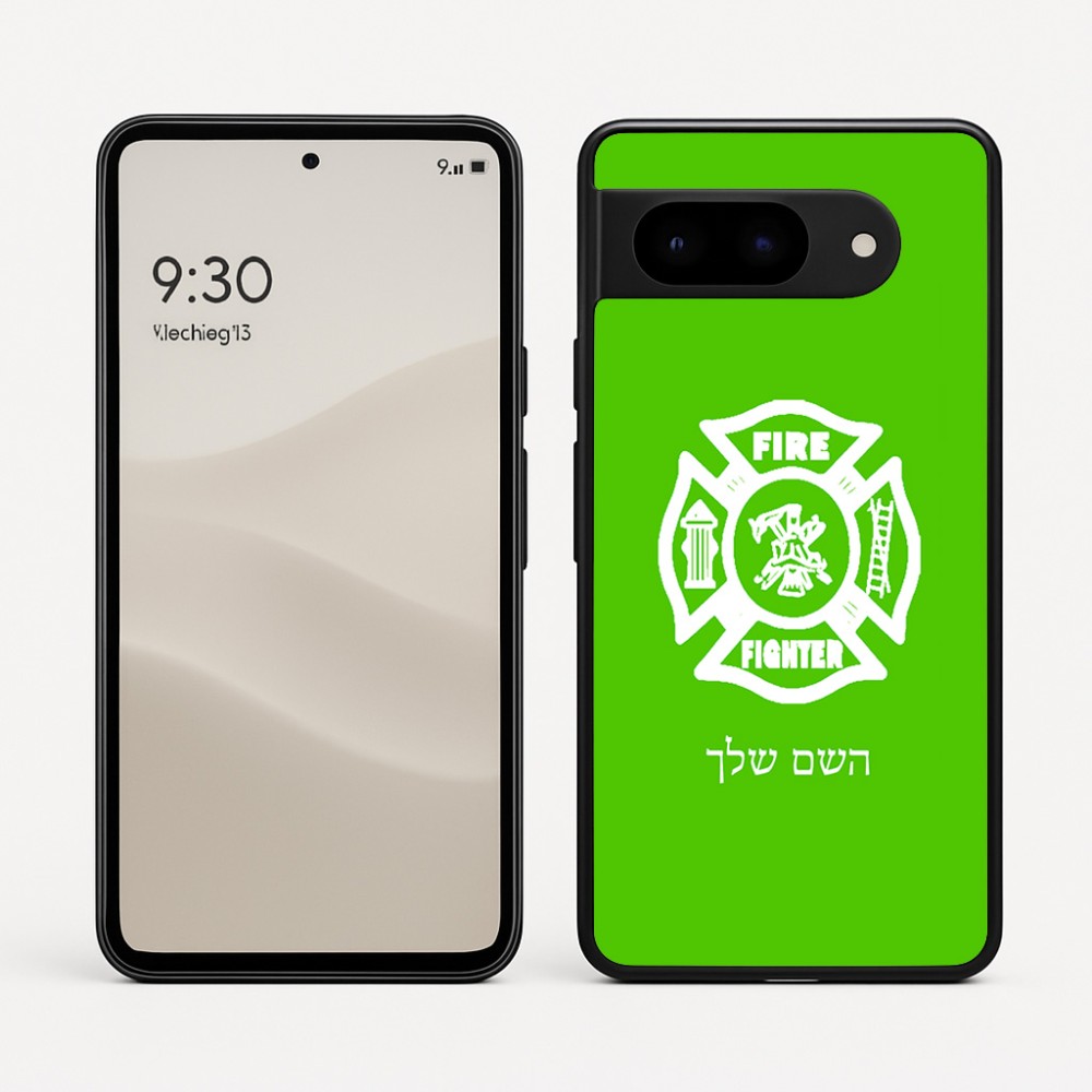 כיסוי בעיצוב אישי עם השם שלך לדגם - Google Pixel 9 5G בעיצוב כבאי - תגית