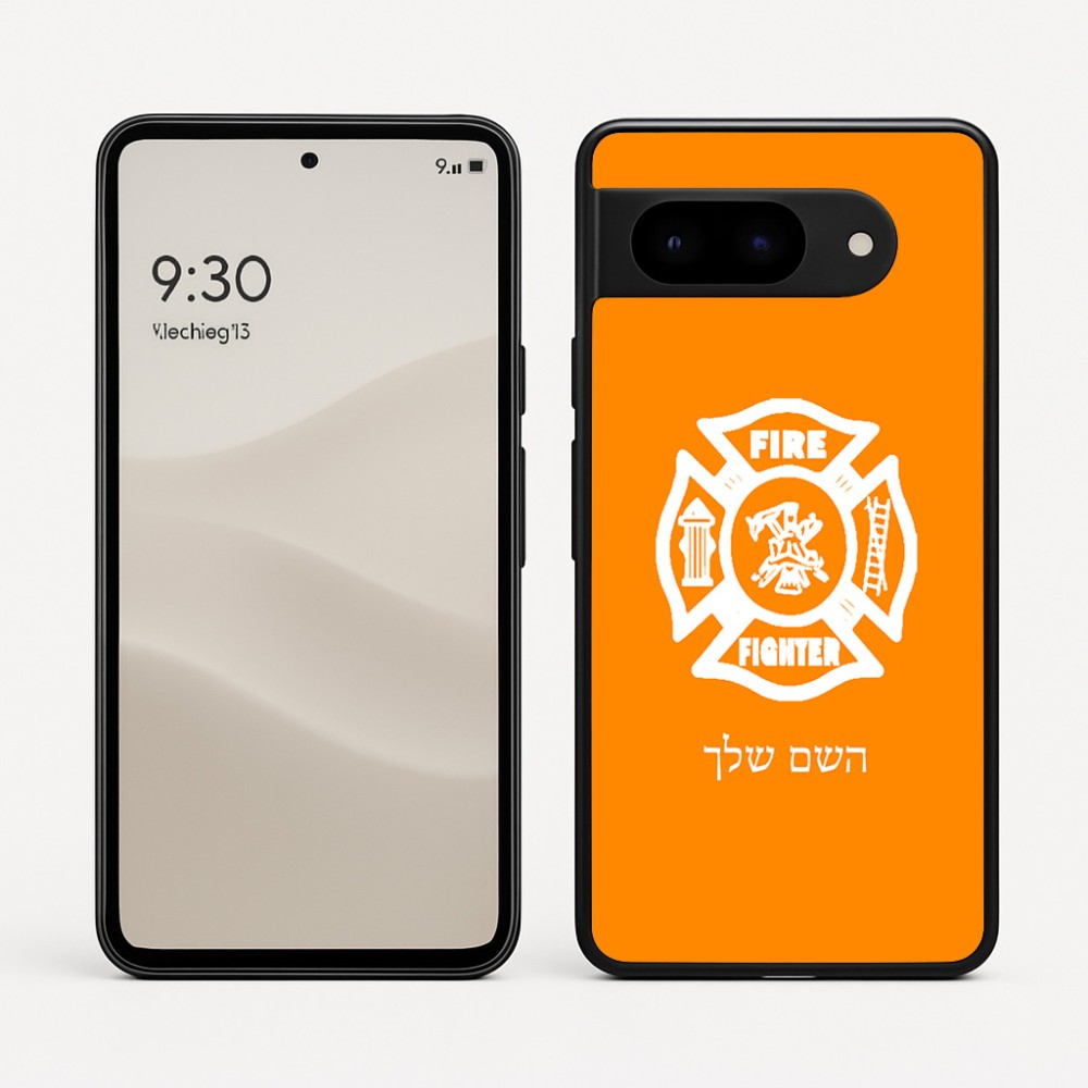 כיסוי בעיצוב אישי עם השם שלך לדגם - Google Pixel 9 5G בעיצוב כבאי - תגית