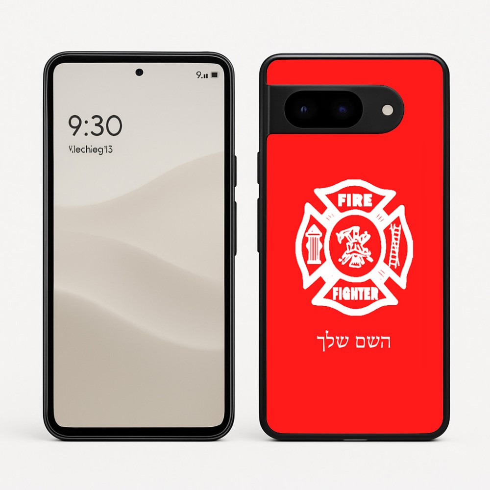 כיסוי בעיצוב אישי עם השם שלך לדגם - Google Pixel 9 5G בעיצוב כבאי - תגית