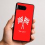 כיסוי בעיצוב אישי עם השם שלך לדגם - Google Pixel 9 5G בעיצוב דגל המירוץ