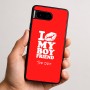 כיסוי בעיצוב אישי עם השם שלך לדגם - Google Pixel 9 5G בעיצוב נשקי את חבר שלי