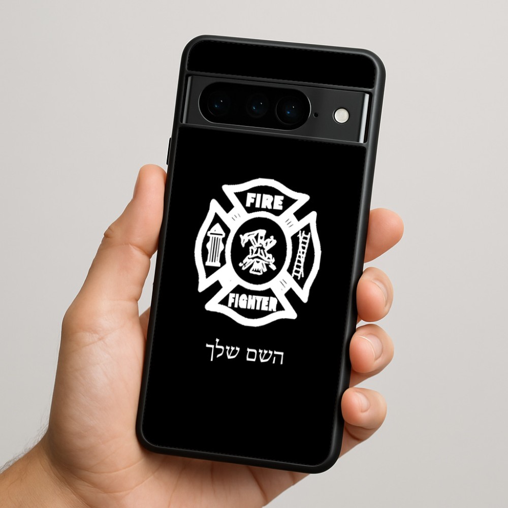 כיסוי בעיצוב אישי עם השם שלך לדגם - Google Pixel 9 Pro 5G בעיצוב כבאי - תגית