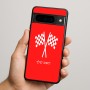 כיסוי בעיצוב אישי עם השם שלך לדגם - Google Pixel 9 Pro 5G בעיצוב דגל המירוץ