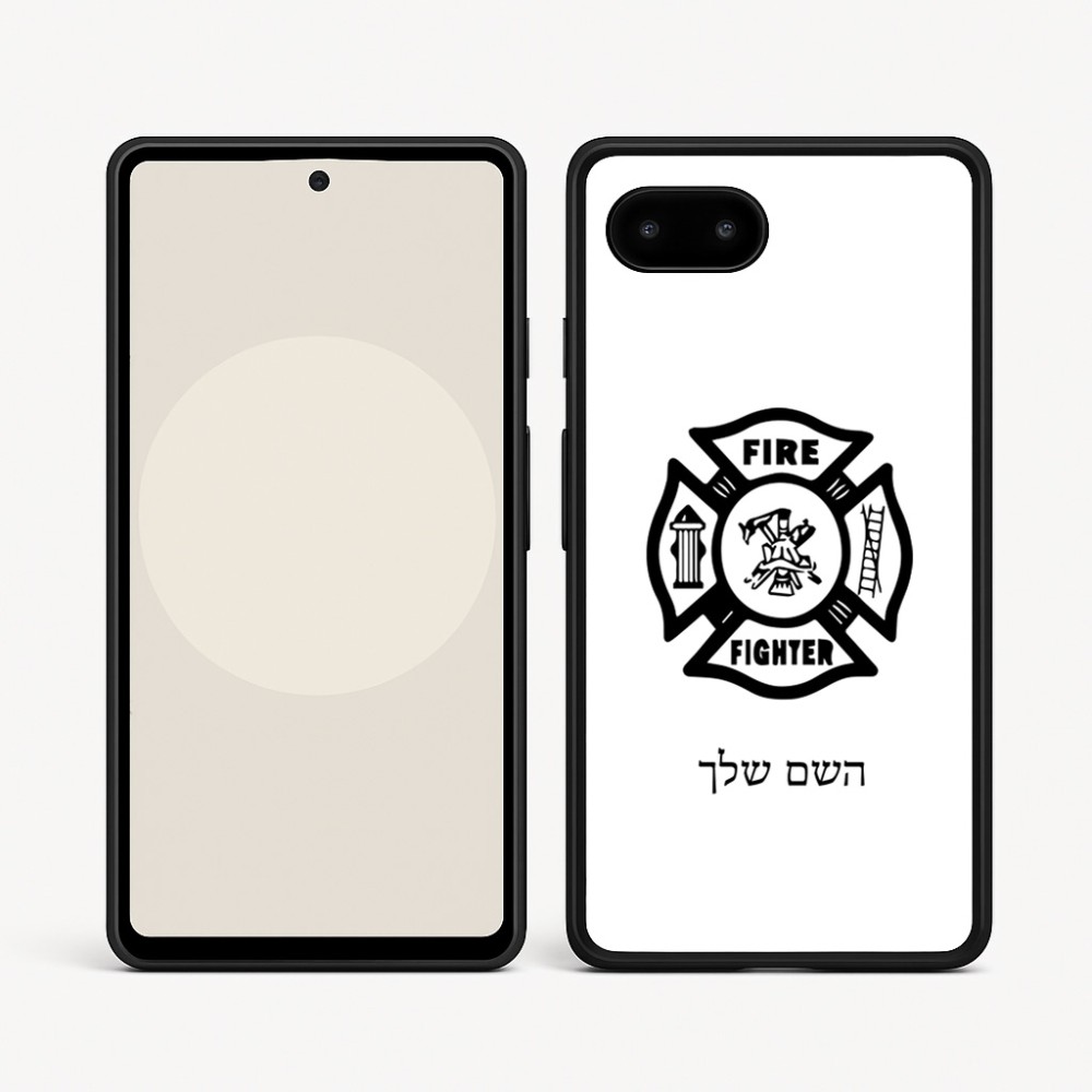 כיסוי בעיצוב אישי עם השם שלך לדגם - Google Pixel 9a 5G בעיצוב כבאי - תגית
