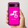 כיסוי בעיצוב אישי עם השם שלך לדגם - Google Pixel 9a 5G בעיצוב רוכב אופניים