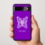 כיסוי בעיצוב אישי עם השם שלך לדגם - Google Pixel 9a 5G בעיצוב פרפר
