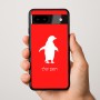 כיסוי בעיצוב אישי עם השם שלך לדגם - Google Pixel 9a 5G בעיצוב פינגווין