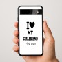 כיסוי בעיצוב אישי עם השם שלך לדגם - Google Pixel 9a 5G בעיצוב אוהב את החברה שלי